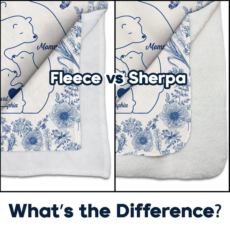 Gift For Couples, Family, Parents, Love - Bear Family This Blanket Reminds You How Much We Love You - Personalized Fleece Blanket, Sherpa Blanket