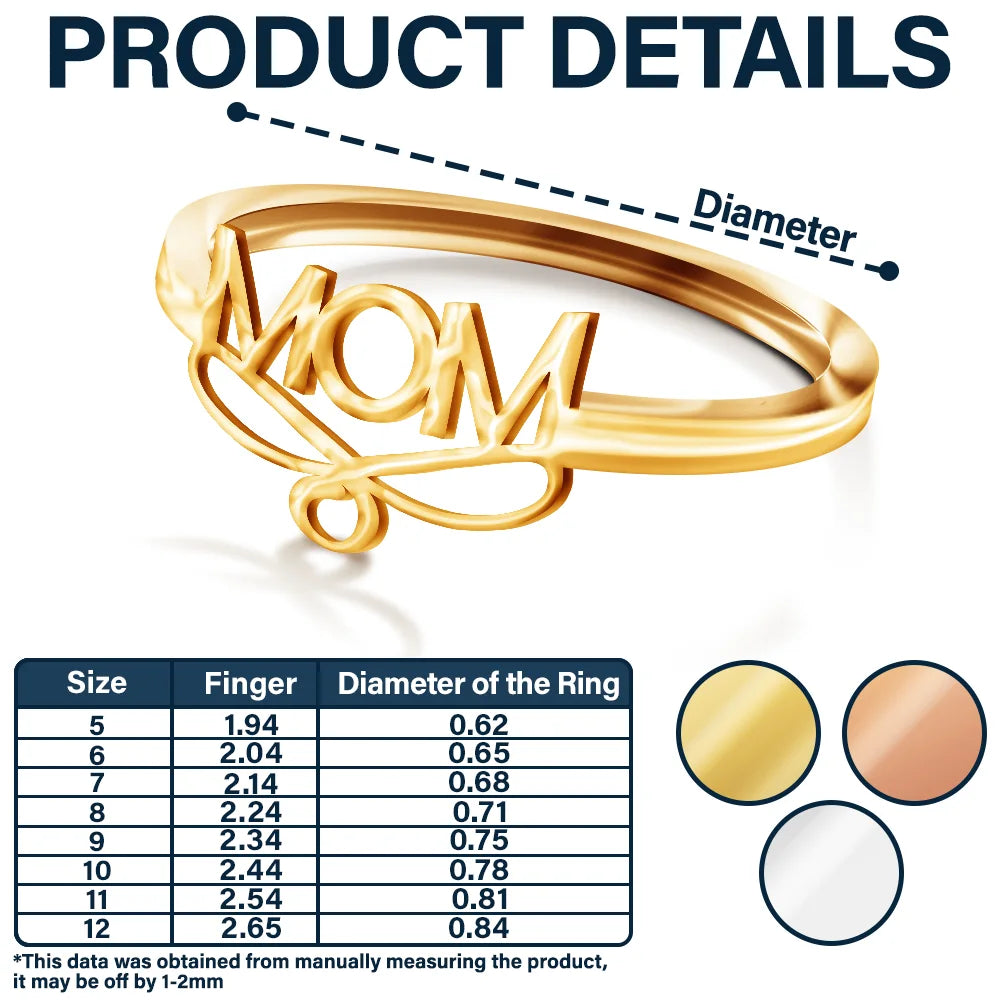 Gift For Yourself,Gift For Women,Gift For Mother,Gift For Grandma,Love - Beautiful Ring For Mom And Grandma - Personalized Custom Shaped Ring