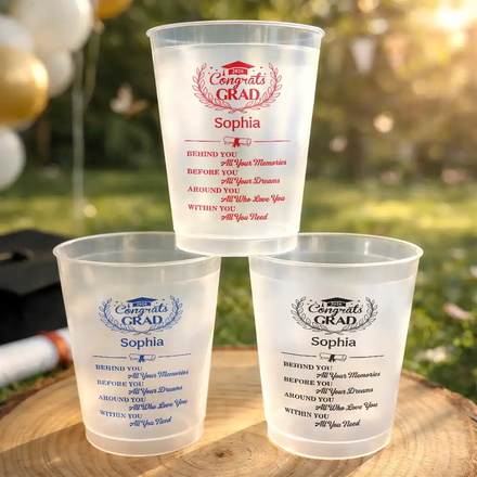 Behind You All Memories Congrats Grad - Personalized Frosted Cups