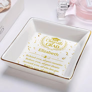 Graduation,Gift For Yourself,Gift For Daughter,Gift For Bestie,Happy - Behind You All Memories Congrats Grad - Personalized Ring Dish