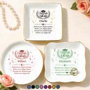 Graduation,Gift For Yourself,Gift For Daughter,Gift For Bestie,Happy - Behind You All Memories Congrats Grad - Personalized Ring Dish