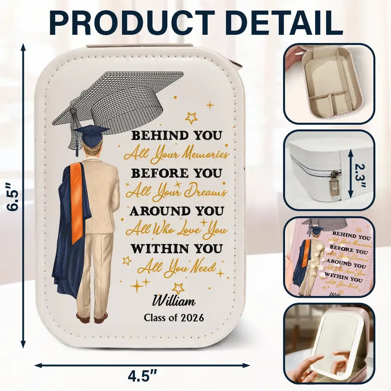 Behind You All Memories - Personalized Makeup Box With LED Mirror