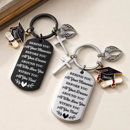 Gift For Yourself,Gift For Women,Gift For Men,Gift For Daughter,Gift For Son,Gift For Bestie,Graduation,Top Market,Non-Eng,Proud - Behind You All Memories - Personalized Stainless Steel Keychain