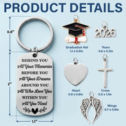 Gift For Yourself,Gift For Women,Gift For Men,Gift For Daughter,Gift For Son,Gift For Bestie,Graduation,Top Market,Non-Eng,Proud - Behind You All Memories - Personalized Stainless Steel Keychain