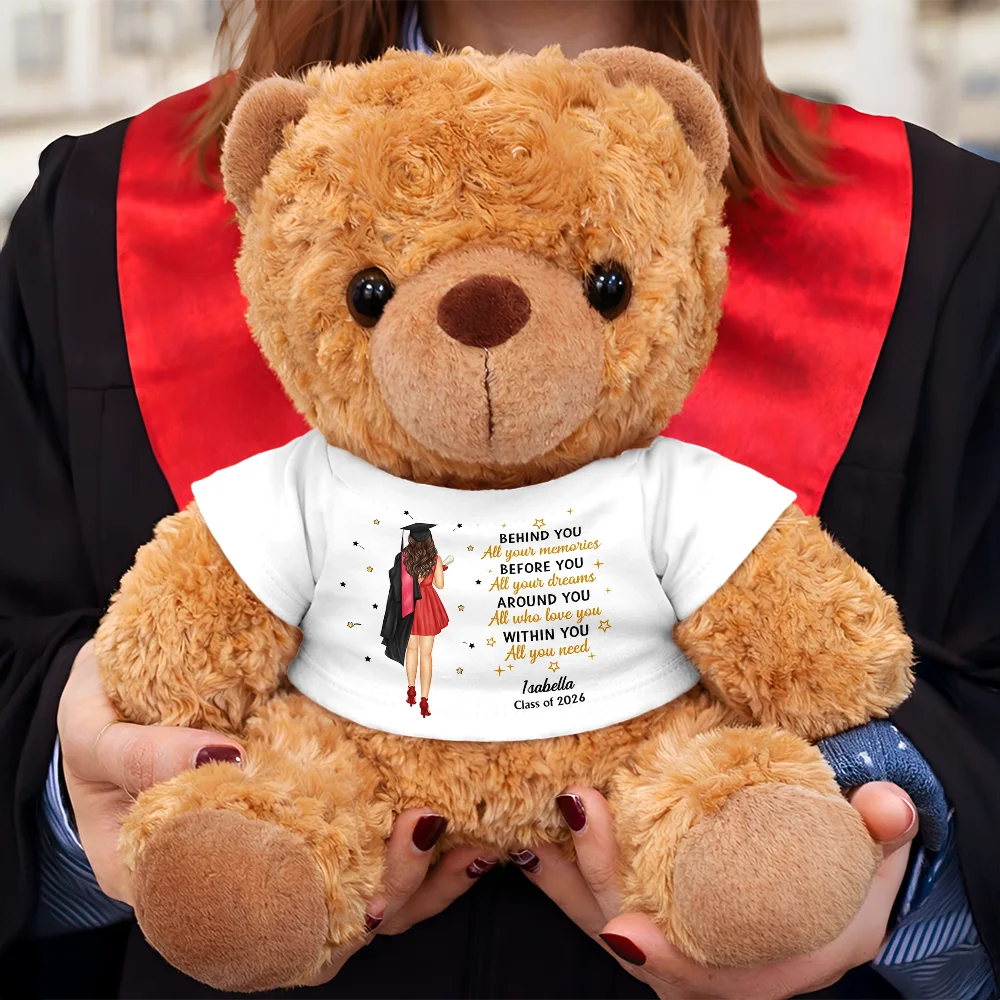 Graduation,Gift For Daughter,Dad - Daughters (Adult),Mom - Daughters (Adult),Happy,Dad - Sons,Gift For Son,Mom - Sons - Behind You All Memories - Personalized Teddy Bear