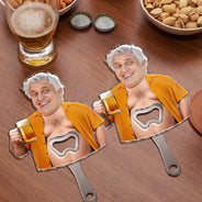 Humorous,Gift For Men,Custom Photo,Gift For Yourself,Cut-Face Photo - Custom Photo Belly Out For Summer - Personalized Custom Shaped Bottle Opener