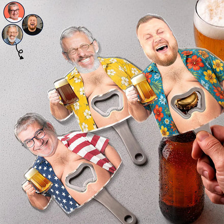 Custom Photo Belly Out For Summer - Personalized Custom Shaped Bottle Opener