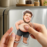 Gift For Couples,Gift For Husband,Gift For Wife,Gift For Girlfriend,Gift For Boyfriend,Gift For Women,Gift For Men,Gift For Mother,Gift For Grandpa,Gift For Father,Gift For Grandma,Gift For Grandparents,Summer,Non-Eng,Photo,Humorous - Custom Photo Belly Out For Summer - Personalized Squishy Acrylic Fridge Magnet