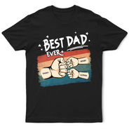 Gift For Father,Happy,Icon - Best Dad Ever Hand Punch Retro Brush Stroke - Personalized T Shirt