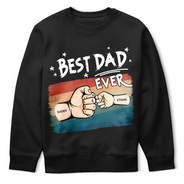 Gift For Father,Happy,Icon - Best Dad Ever Hand Punch Retro Brush Stroke - Personalized T Shirt