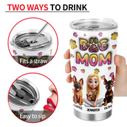 Dog Mom, Happy - Best Dog Mom Ever 3D A Woman And Her Dogs - Personalized Tumbler