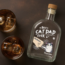 Cat Lovers, Cat Dad, Happy - Best Cat Dad Ever - Personalized Whiskey Bottle