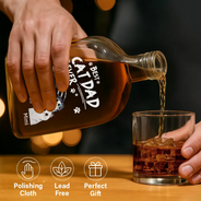 Cat Lovers, Cat Dad, Happy - Best Cat Dad Ever - Personalized Whiskey Bottle