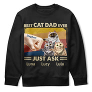 Funny,Cat Lovers,Pet Lovers,Cat Dad - Best Cat Dad Ever Just Ask Funny Cartoon - Personalized T Shirt