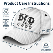Gift For Father,Gift For Grandpa,Golf,Top Market,Non-Eng,Icon,Proud - Best Dad By Par Golf Ball - Personalized Classic Cap