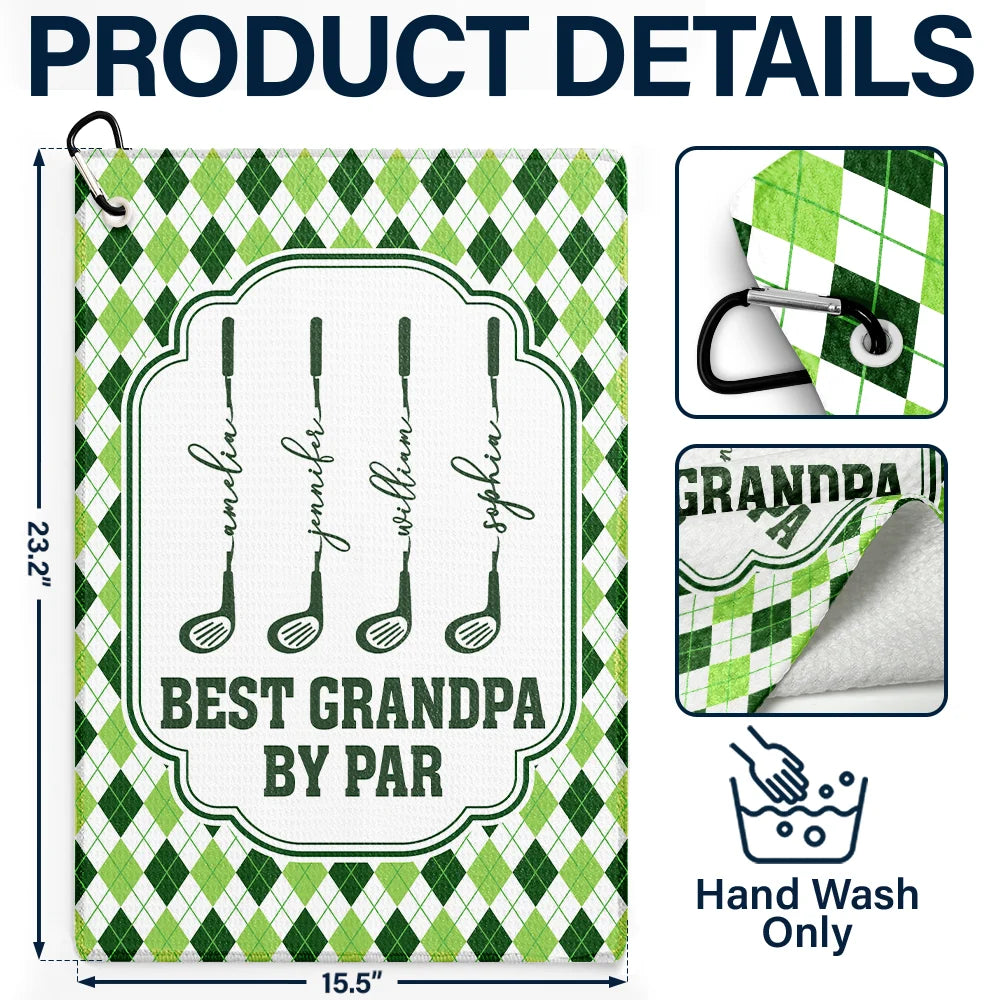 Gift For Grandpa,Gift For Father,Golf,Top Market,Non-Eng,Icon,Proud - Best Dad By Par Golf Clubs - Personalized Golf Towel