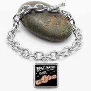 Gift For Father,Parents,Gift For Mother,Happy,Gift For Husband,Gift For Wife,Gift For Grandpa,Gift For Grandma - Best Dad Ever - Personalized Charm Bracelet