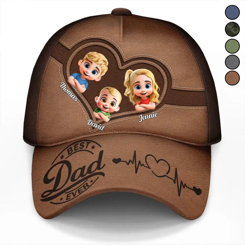 Gift For Father, Dad - Children, Happy - Best Dad Ever 3D Crossed Arms - Personalized Classic Cap