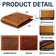 Best Dad Ever Fist Punch Faux-Stitched Effect - Personalized Leather Wallet