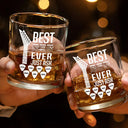 Guitar,Gift For Father,Gift For Grandpa,Happy - Best Dad Ever Guitar Headstock Custom Kid Names - Personalized Whiskey Glass