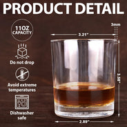 Gift For Father,Happ - Best Dad Ever Hands Down - Personalized Engraved Whiskey Glass
