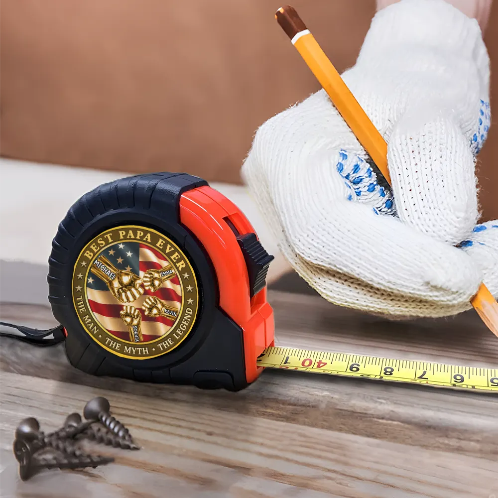 Gift For Father,Gift For Grandpa,Gift For Men,Happy,Independence Day - Best Dad Ever The Man The Myth The Legend - Personalized Tape Measure