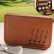 Gift For Men,Gift For Father,Gift For Grandpa,Golf,Sport Dad,Grandpa's Hobby,Dad's Hobby,Gift For Husband,Gift For Couples,Non-Eng,Icon,Adorable - Best Dad Grandpa By Par For Golf Lovers - Personalized Leather Golf Bag