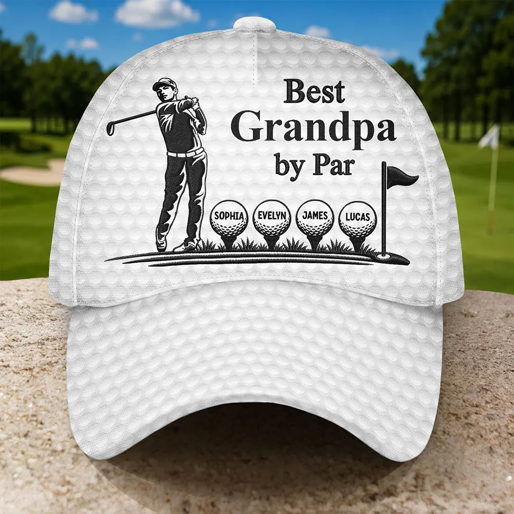 Best Dad Grandpa By Par Golf Ball - Personalized Classic Cap