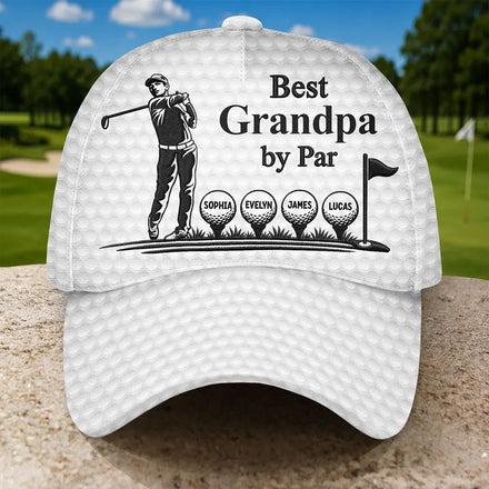 Best Dad Grandpa By Par Golf Ball - Personalized Classic Cap