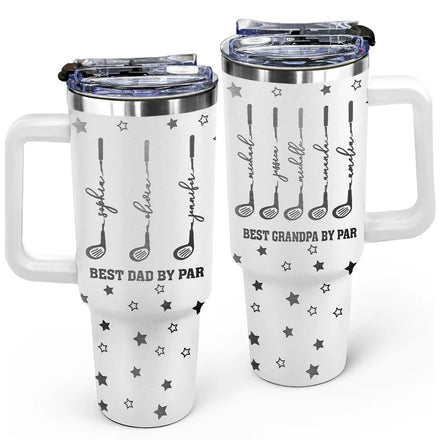 Best Dad Grandpa By Par Golf Clubs - Personalized Engraved 40oz Tumbler