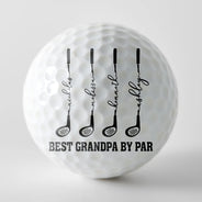 Gift For Grandpa,Gift For Father,Golf,Non-Eng,Icon,Proud - Best Dad Grandpa By Par Golf Clubs - Personalized Golf Ball