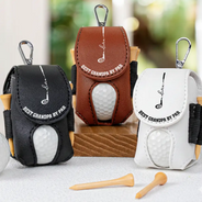 Gift For Grandpa,Gift For Father,Golf,Non-Eng,Icon,Proud - Best Dad Grandpa By Par Golf Clubs - Personalized Leather Golf Ball Holder