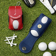 Gift For Grandpa,Gift For Father,Golf,Non-Eng,Icon,Proud - Best Dad Grandpa By Par Golf Clubs - Personalized Leather Golf Ball Holder