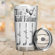 Gift For Father,Gift For Grandpa,Golf,Happy - Best Dad Grandpa By Par Golf Clubs - Personalized Tumbler