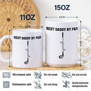 Gift For Grandpa,Gift For Father,Golf,Non-Eng,Icon,Proud - Best Dad Grandpa By Par Golf Clubs - Personalized White Edge-to-Edge Mug