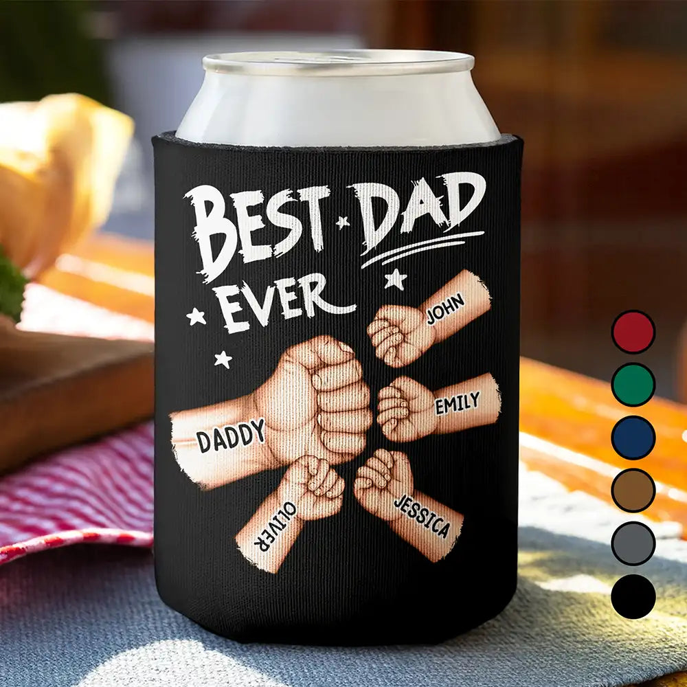 Best Dad Grandpa Ever - Personalized Can Cooler Sleeve