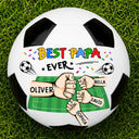 Gift For Father, Top Market, Football (Soccer), Confident, Summer Soccer Games, Vector, Alternating Color Text - Best Dad Grandpa Ever - Personalized Soccer Ball