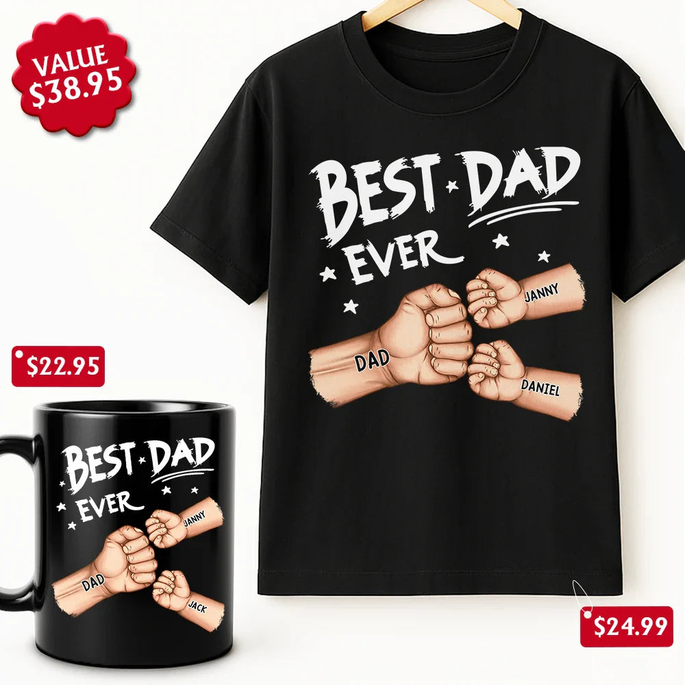 Best Dad Grandpa Ever Fist Bump - Personalized Father's Day Gift Set