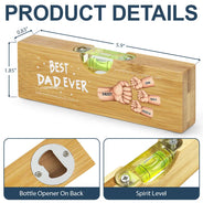 Gift For Father,Gift For Grandpa - Best Dad Grandpa Ever Fist Bump - Personalized Bottle Opener Wood Level
