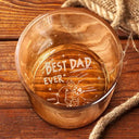 Gift For Father,Gift For Grandpa,Pet Dad - Best Dad Grandpa Ever Fist Bump - Personalized Engraved Whiskey Glass