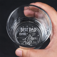 Gift For Father,Gift For Grandpa,Pet Dad - Best Dad Grandpa Ever Fist Bump - Personalized Engraved Whiskey Glass
