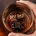 Gift For Father,Gift For Grandpa,Pet Dad - Best Dad Grandpa Ever Fist Bump - Personalized Engraved Whiskey Glass