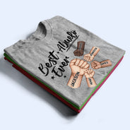 Gift For Father, Gift For Grandpa, Happy - Best Dad Grandpa Ever Fist Bump - Personalized T Shirt 