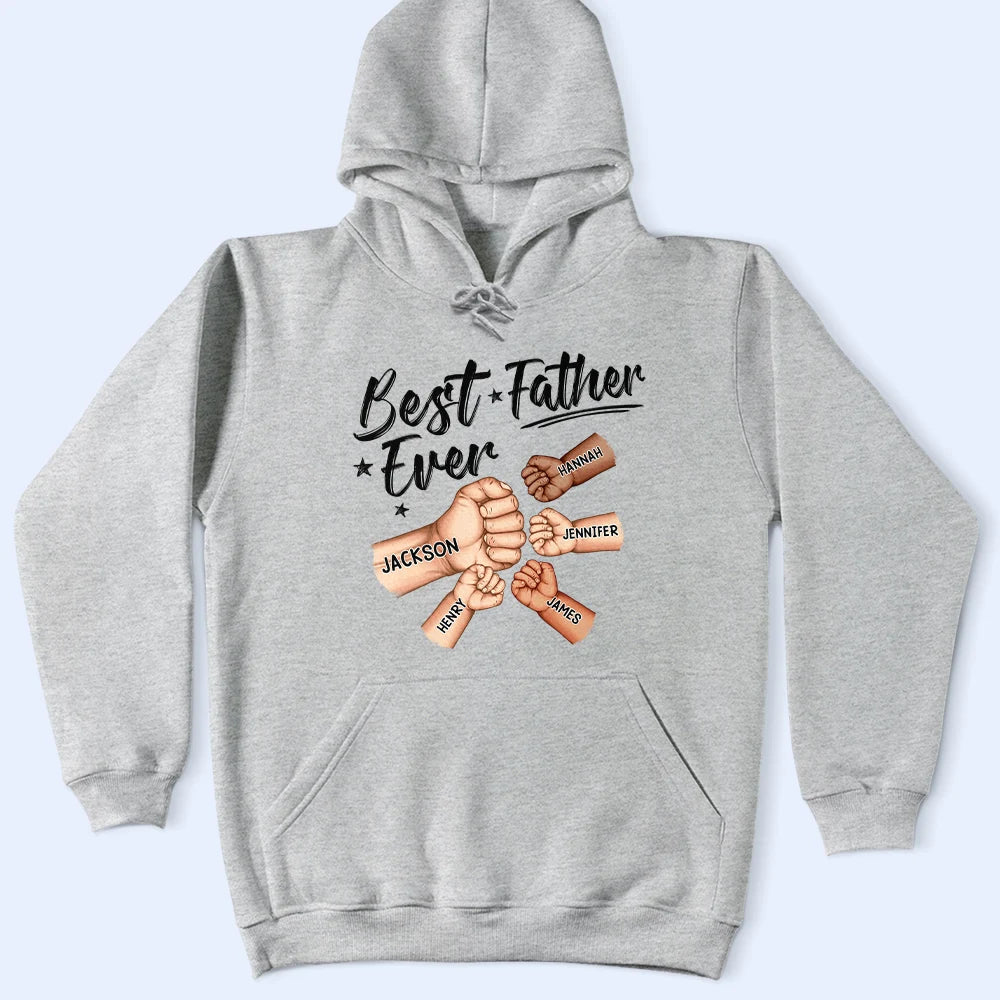 Gift For Father, Gift For Grandpa, Happy - Best Dad Grandpa Ever Fist Bump - Personalized T Shirt 
