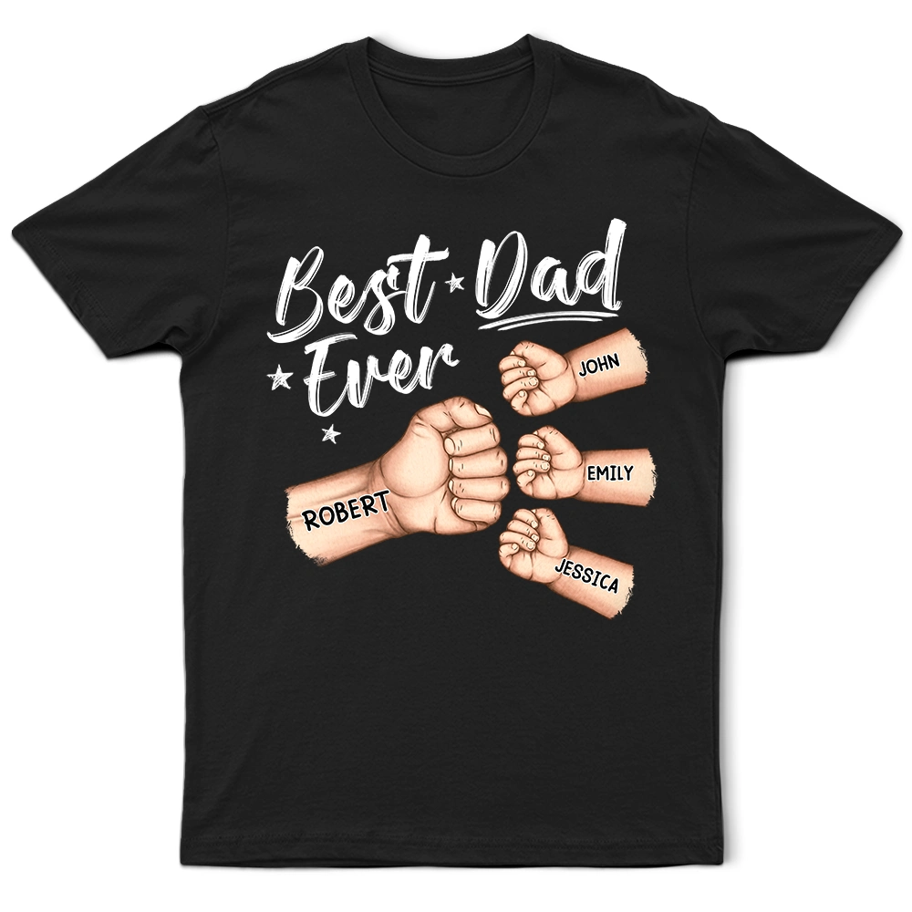 Best Dad Grandpa Ever Fist Bump - Personalized T Shirt