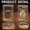 Top Market, Gift For Father, Gift For Grandpa, Gift For Men, Happy, con - Best Dad Grandpa Ever Fist Bump With Kids - Personalized Coin