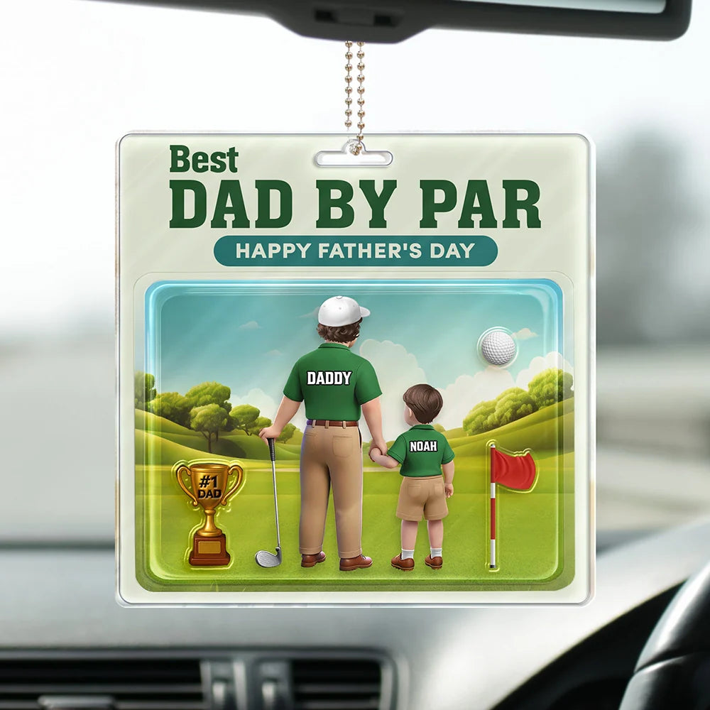 Best Daddy By Par 3D Effect - Personalized Acrylic Car Hanger