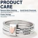 Dog Lovers,Pet Lovers,Cat Lovers,Dog Mom,Cat Mom,Pet Mom,Love - Best Dog Cat Mom Ever - Personalized Heart Stacking Rings
