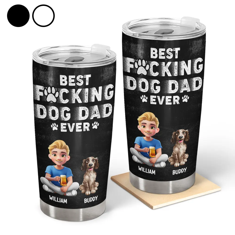 Pet Lovers,Pet Dad,Dog Lovers,Dog Dad - Best Dog Dad Ever 3D Effect - Personalized Tumbler