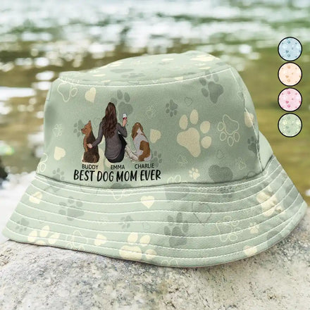 Best Dog Mom Dog Dad Ever - Personalized Bucket Hat